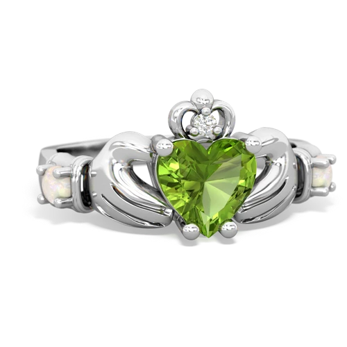 peridot-opal claddagh ring