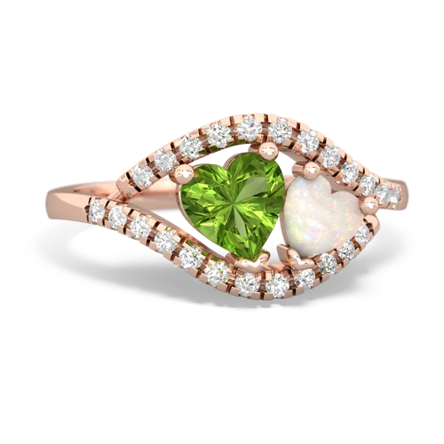 peridot-opal mother child ring