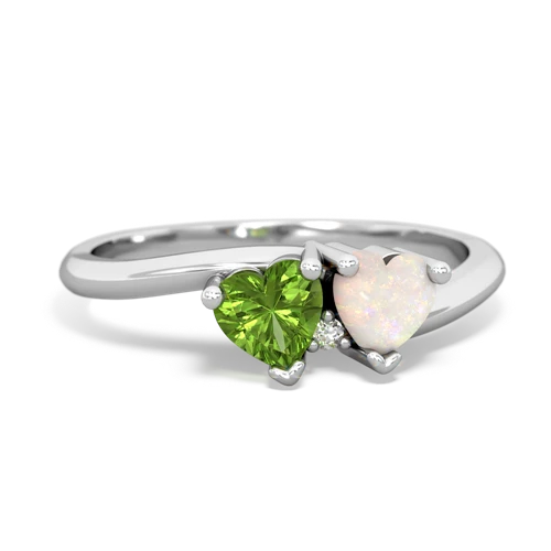 peridot-opal sweethearts promise ring