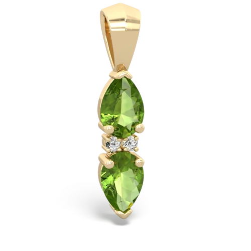 peridot-peridot bowtie pendant