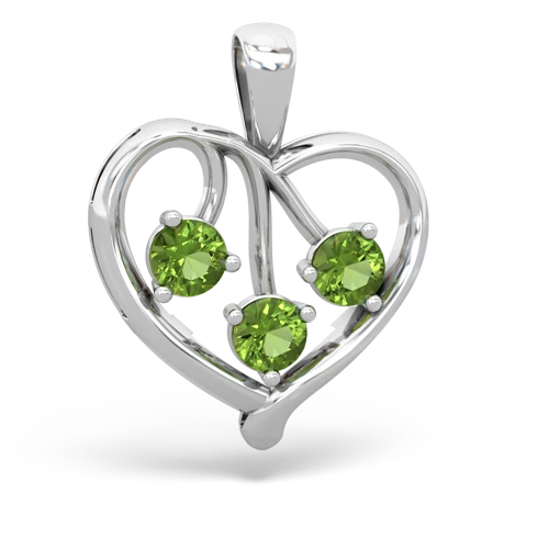 garnet-white topaz love heart pendant