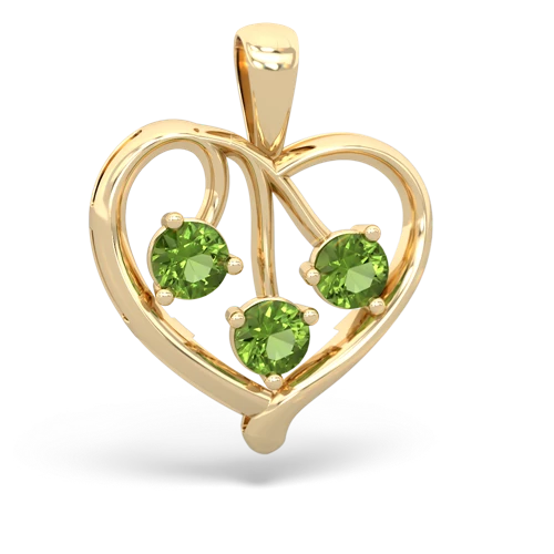 tanzanite-smoky quartz love heart pendant