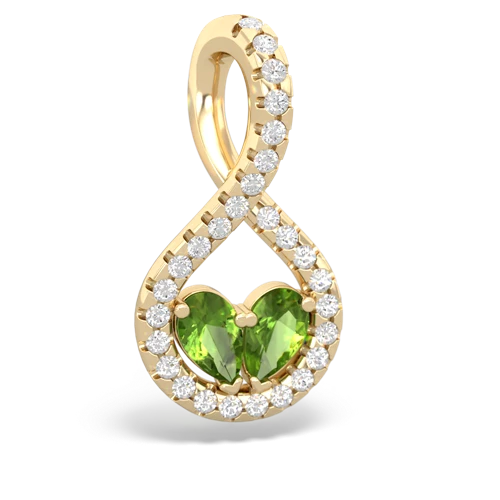 peridot-peridot pave twist pendant