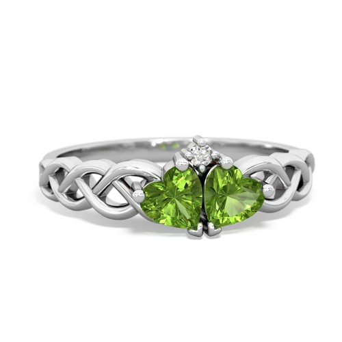 peridot-peridot celtic braid ring