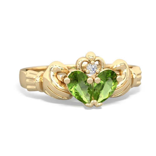 peridot-peridot claddagh ring