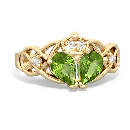 peridot-peridot claddagh ring