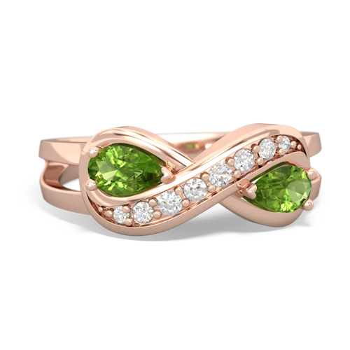 peridot-peridot diamond infinity ring