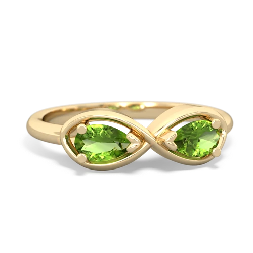 peridot-peridot infinity ring