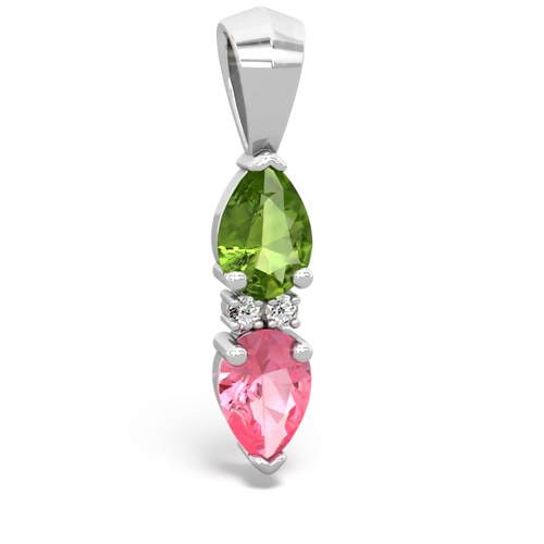 peridot-pink sapphire bowtie pendant