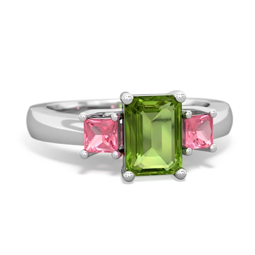 peridot-pink sapphire timeless ring