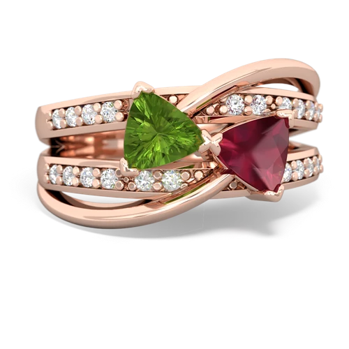 peridot-ruby couture ring