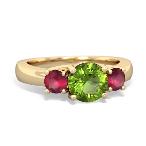 peridot-ruby timeless ring