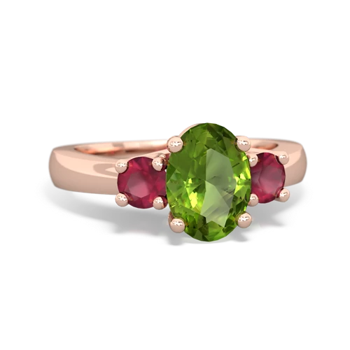 peridot-ruby timeless ring