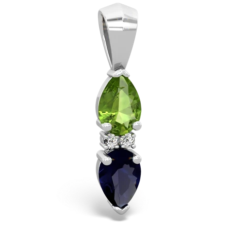 peridot-sapphire bowtie pendant