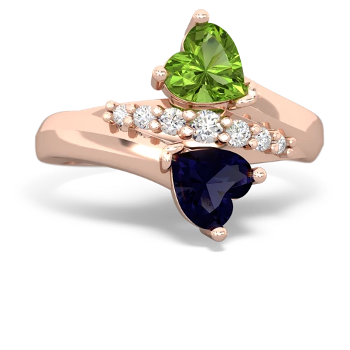 peridot-sapphire modern ring