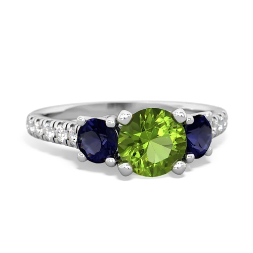 peridot-sapphire trellis pave ring