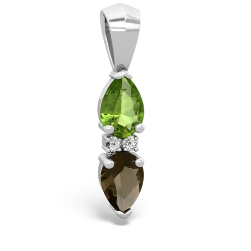 peridot-smoky quartz bowtie pendant