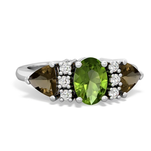 peridot-smoky quartz timeless ring