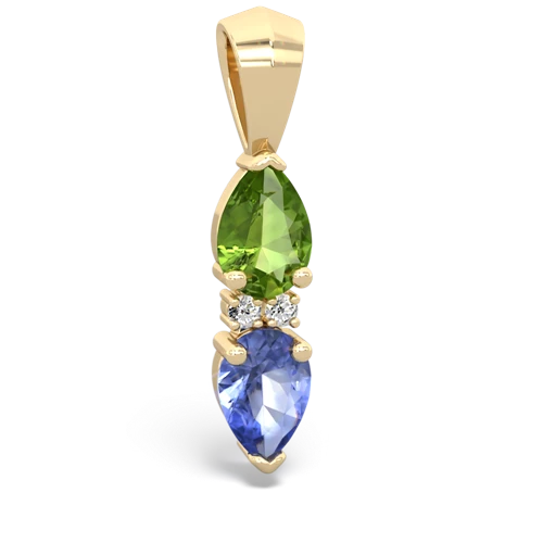 peridot-tanzanite bowtie pendant