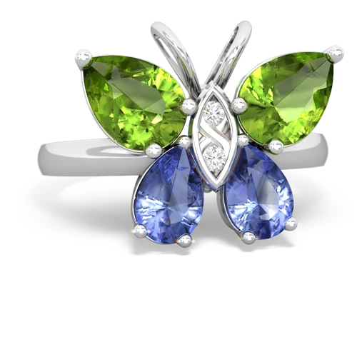 peridot-tanzanite butterfly ring