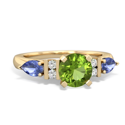 peridot-tanzanite engagement ring