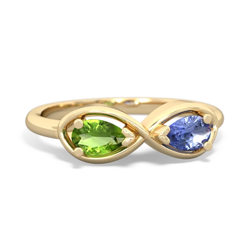 peridot-tanzanite infinity ring