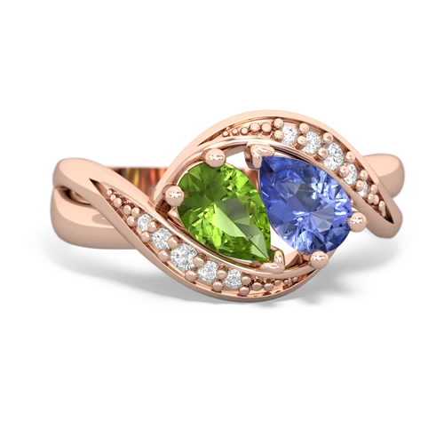 peridot-tanzanite keepsake curls ring