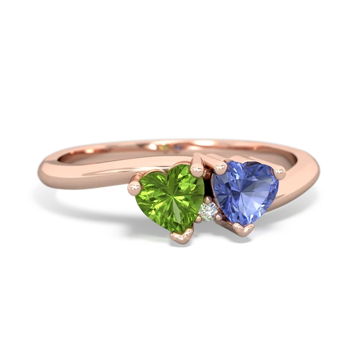 peridot-tanzanite sweethearts promise ring