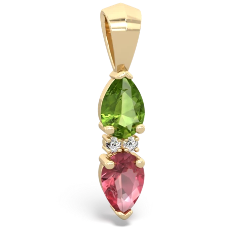 peridot-tourmaline bowtie pendant