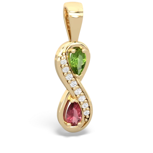 peridot-tourmaline keepsake infinity pendant