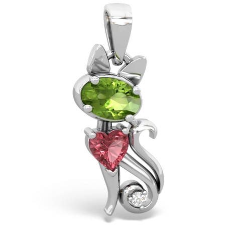 peridot-tourmaline kitten pendant