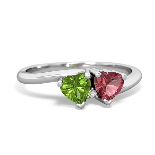 peridot-tourmaline sweethearts promise ring