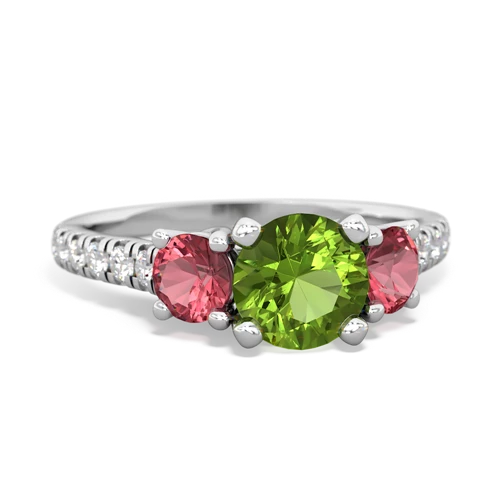 peridot-tourmaline trellis pave ring