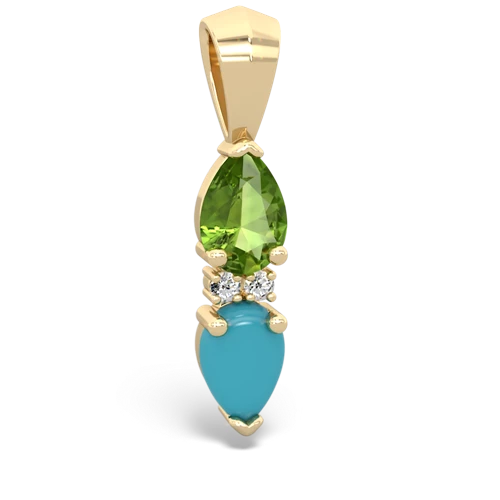 peridot-turquoise bowtie pendant