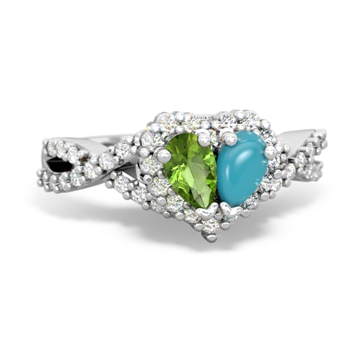 peridot-turquoise engagement ring