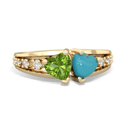 peridot-turquoise modern ring