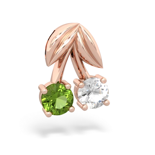 peridot-white topaz cherries pendant