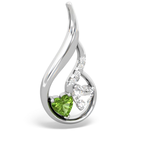 peridot-white topaz keepsake swirl pendant