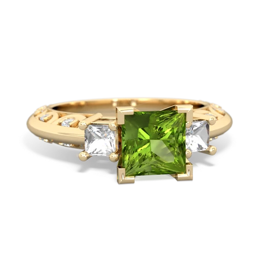 peridot-white topaz engagement ring