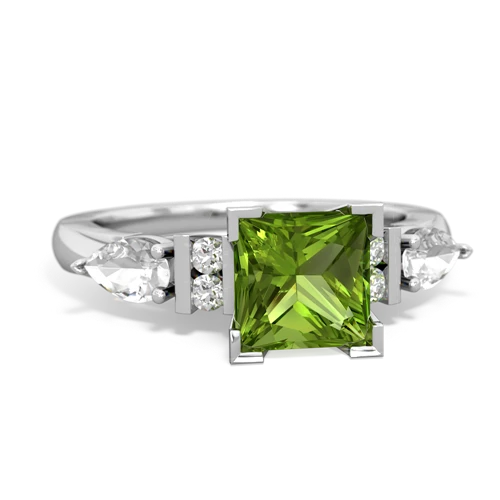 peridot-white topaz engagement ring