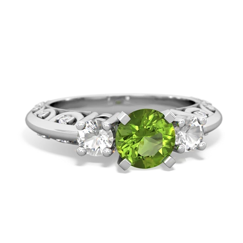 peridot-white topaz engagement ring