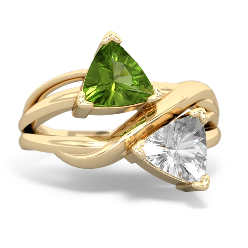 peridot-white topaz filligree ring