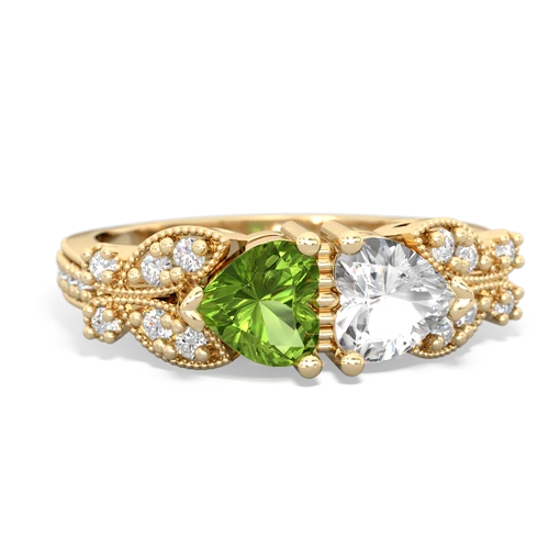 peridot-white topaz keepsake butterfly ring