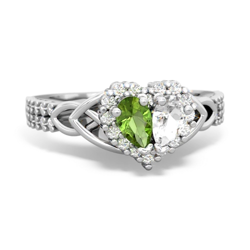 peridot-white topaz keepsake engagement ring