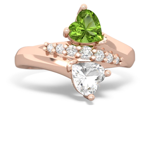 peridot-white topaz modern ring