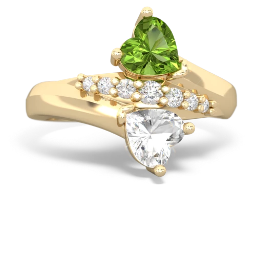 peridot-white topaz modern ring