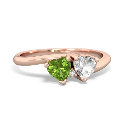 peridot-white topaz sweethearts promise ring