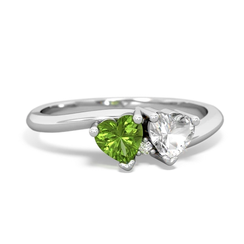 peridot-white topaz sweethearts promise ring