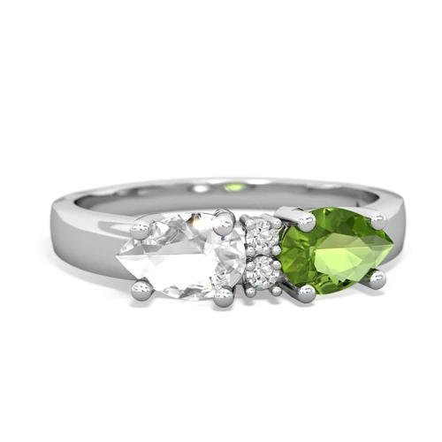 peridot-white topaz timeless ring