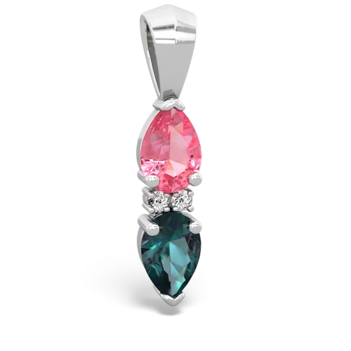 pink sapphire-alexandrite bowtie pendant